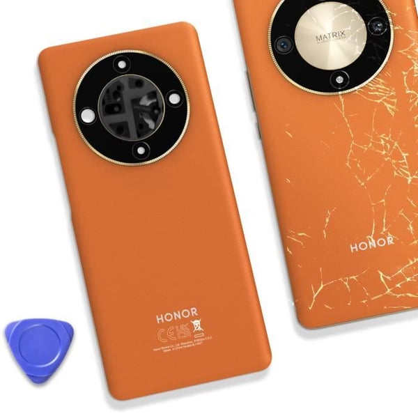 Baksidan - Honor - Magic 6 Lite - Orange - Enkelt byte - Inbyggt lim