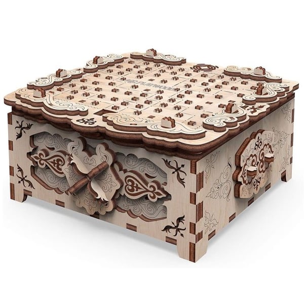 Puzzle 3D - Mr Playwood - Hemliga låda Fantasi Blommor - 220 bitar - Trä - 11 år och uppåt