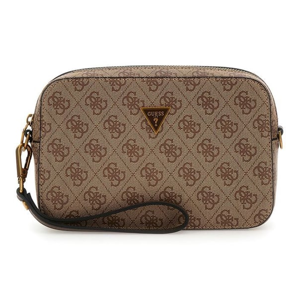 GUESS Axelremsväska i ljusbrun för kvinnor - Milano Kameraväska S Beige / Brun 309998