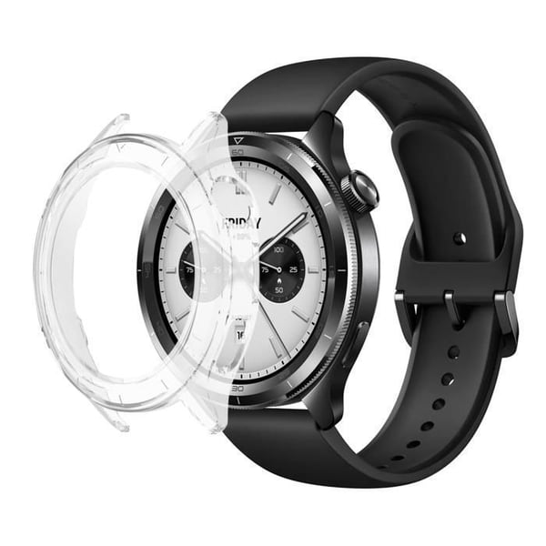 Kompatibelt fodral för Xiaomi Watch S4 - Hårt skyddande smartklockasfodral för transparent härdat glas Phonillico®