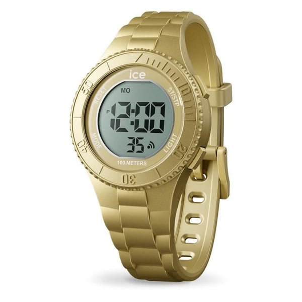 Klocka - Ice-Watch - ICE DIGIT - Guld - Storlek S - PVC-armband - Digital