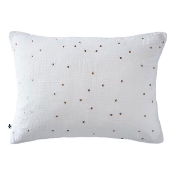 Taie d'oreiller Pois Doré Déco "Gaïa Chic" 60 x 60 cm & 50 x 70 cm "Gaze de Coton" - Gaïa Chic Chantilly - 50 x 70 cm