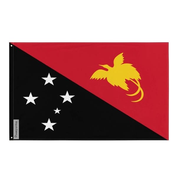 Papua Nya Guineas flagga – 160 x 240 cm – Polyester – Metallöglor – Motståndskraftig