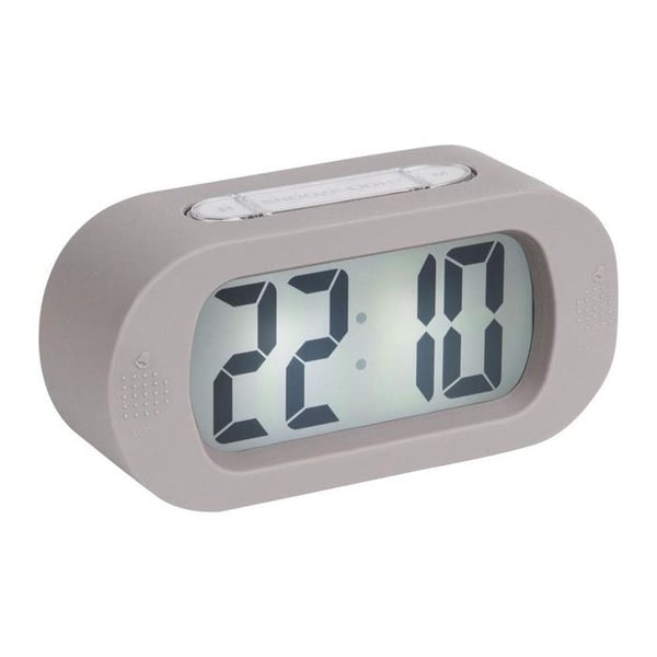 Väckarklocka - Karlsson - KA5753GY - Bakgrundsbelyst LCD - Gummerad ABS - Grå