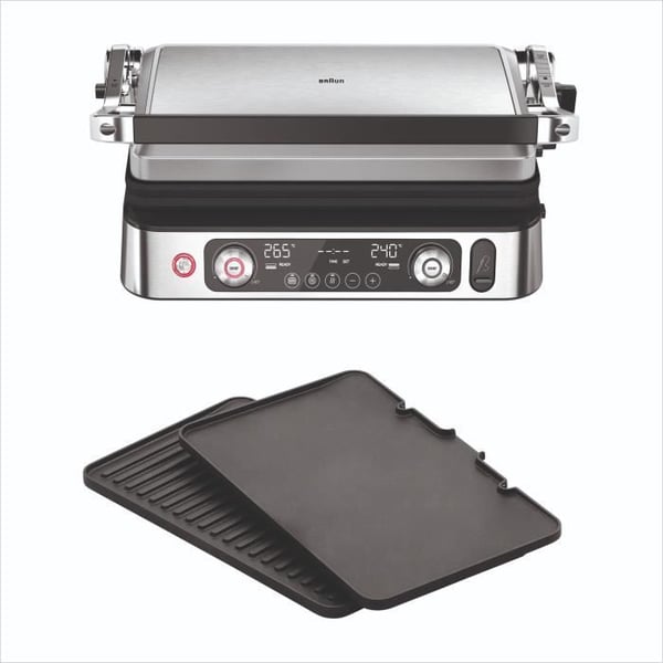 Grill multifunktion - BRAUN - Multi Grill 9 Pro - 2200 W - 3 uppvärmningslägen - Svart / Stål
