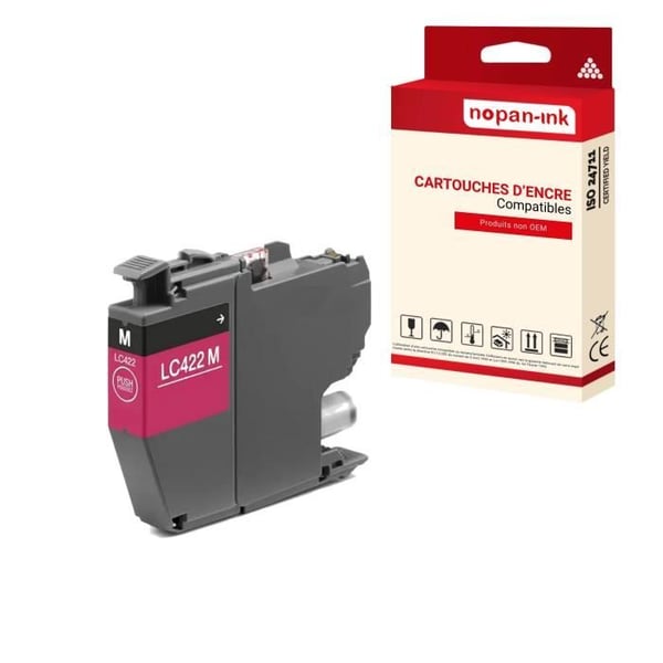 Kassett för BROTHER LC422 LC422XL Kompatibel Magenta x 1 - NOPAN-INK med MFC J5340DW, MFC J5345DW, MFC J5740DW, MFC J6540DW, MFC