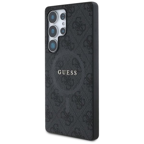 Gæt - GUHMS25LG4GFRK - Læder 4G Farvet Ring Klassisk Logo MagSafe Cover Samsung Galaxy S25 Ultra sort