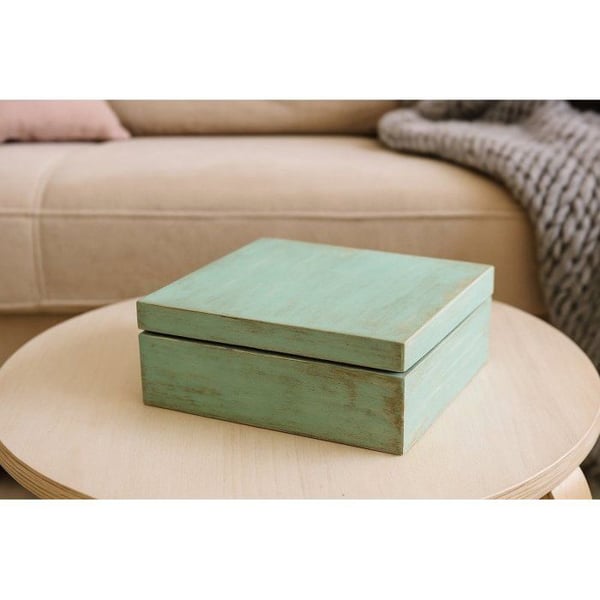 MégaCréa DIY - Fyrkantig trälåda 20 x 20 cm H 5 cm
