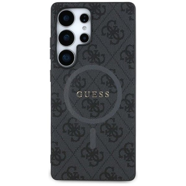 Gæt - GUHMS25LG4GFRK - Læder 4G Farvet Ring Klassisk Logo MagSafe Cover Samsung Galaxy S25 Ultra sort