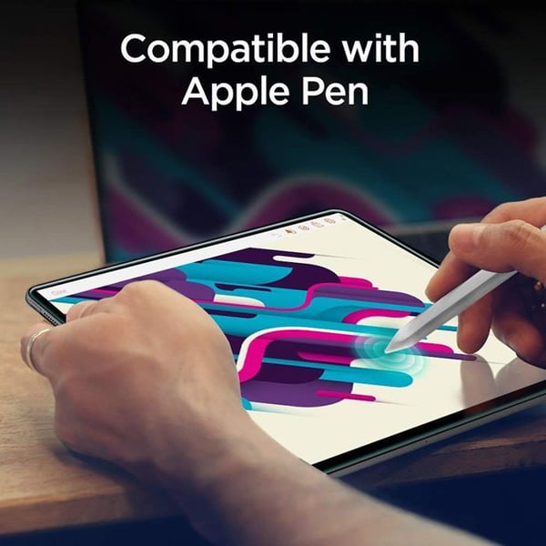 Hærdet glas - SPIGEN - Glas.TR Slim - Orange - iPad Pro 12.9" - Ridsefast