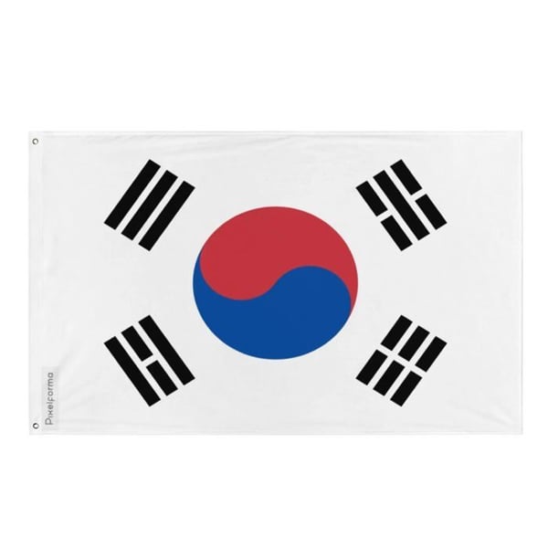 Sydkorea Flagga – 160 x 240 cm – Hållbar Polyester – 2 Metallöljett – Inomhus / Utomhus – Pixelforma