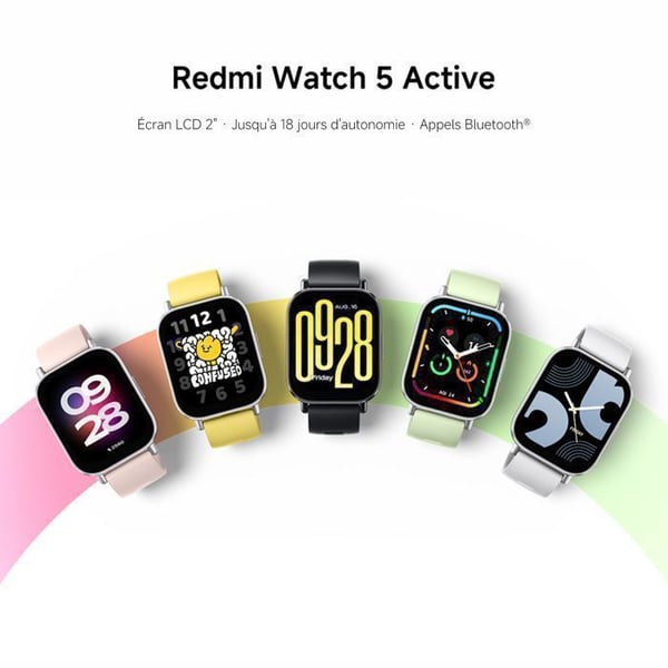 Redmi Watch 5 Active älykello mustalla rannekkeella