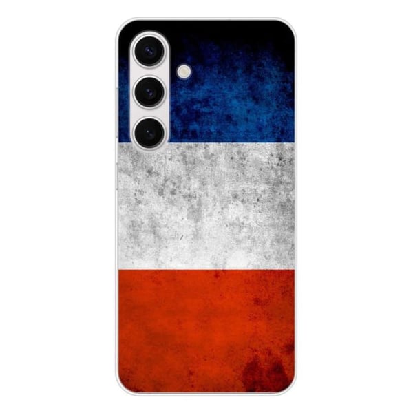 1001Coques - Silikonfodral kompatibelt med Samsung Galaxy S24 - Mönster franska flaggan - Originaldesign tryckt i Frankrike