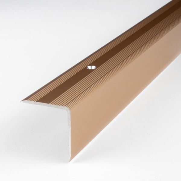 PROVISTON näsprofil i aluminium ljusbrons l 30 mm H 32 mm L 2700 mm borrad profil av näsprofil kantprofil kombinerad...