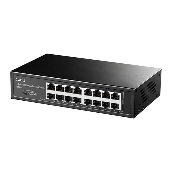 "Nätverksswitch - CUDY - FS1016 - 16 portar 10/100 Mbps - Rackmonterbar - Metall"