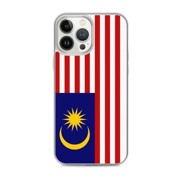 Telefonfodral – Malaysias flagga – Kompatibel med iPhone 13 Pro Max – Mjuketui – Slitstarkt och stöttåligt – Pixelforma