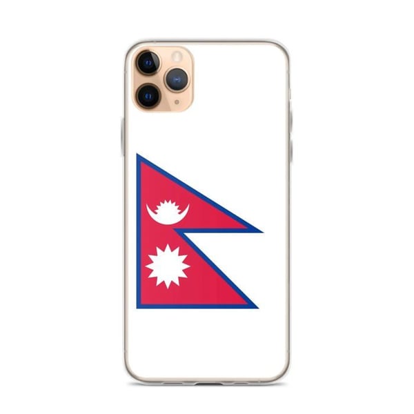 Mobilskal – Nepals flagga – Kompatibel med iPhone 11 Pro Max – Mjuk Etui – Stöttålig och Stötsäker - Silikon - Pixelforma