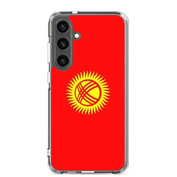 Mobilskal – Kirgizistans flagga – Kompatibel med Samsung Galaxy S22 Plus – Mjuk fodral – Slitstark och stöttålig – Pixelforma