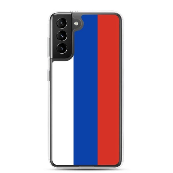 Mobilskal – Rysslands flagga – Kompatibel med Samsung Galaxy S21 Ultra – Mjuk skydd – Slitstark och stötbeständig – Pixelforma