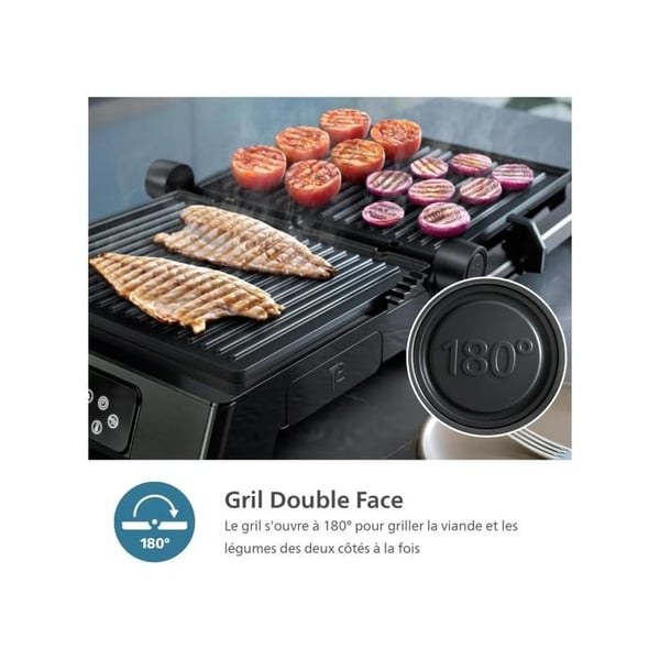 Grillkød - Philips - 7000 Series HD6307/70 - Sort - Moderne - 1 stk.