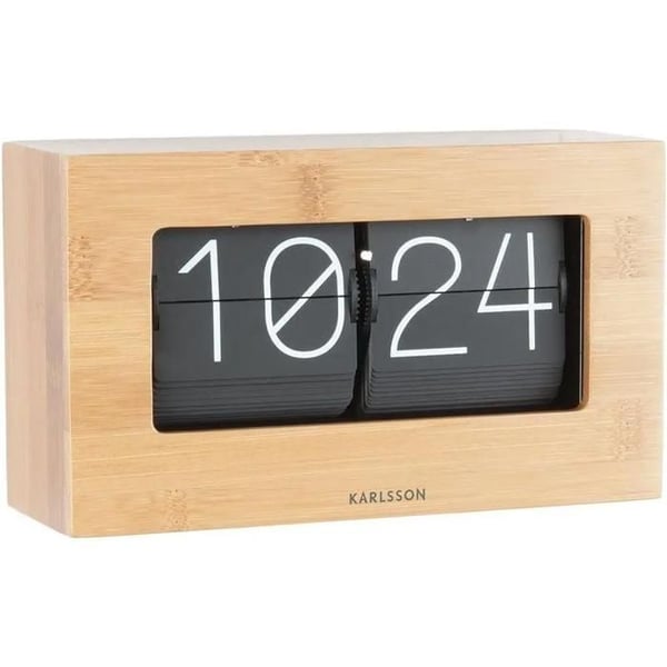 Bordur - KARLSSON - KA5620WD - Glänsande bambu - Svart urtavla - Modern design