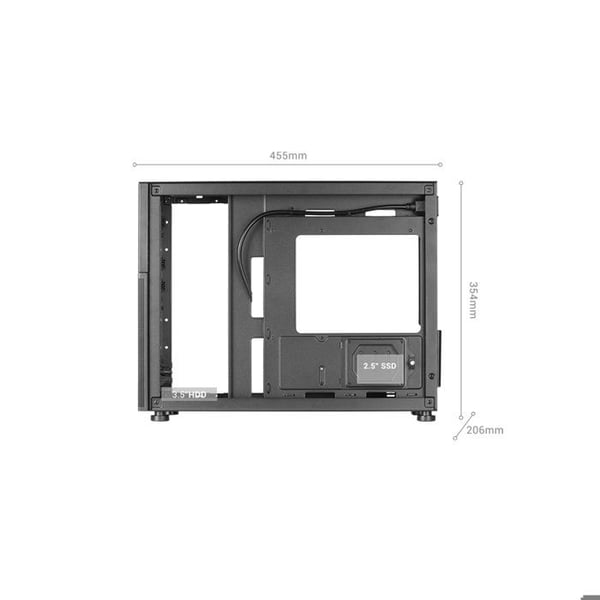 PC-kabinett Micro-ATX - Mars Gaming - MC-LCD - 8" IPS LCD-skärm - Mesh-design - Vattenkylning
