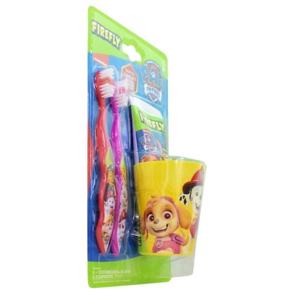 Set med 2 Paw Patrol tandborstar, kopp och tandkräm - Firefly - Barn - Blandat