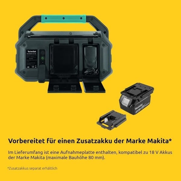 Bygge Radio - TechniSat - Viola 231 OD - Bluetooth - IPX4 - Kompatibel med Makita 18V