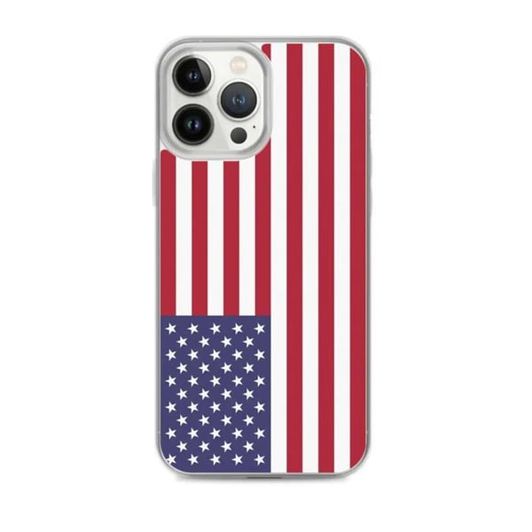 Telefonfodral – USA:s flagga – Kompatibel med iPhone 13 Pro Max – Mjukväsk – Slitstark och Stötdämpande – Pixelforma