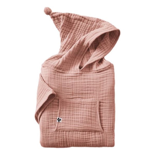 Unisex poncho för barn Vanlig bomullsväv Gaïa - Gaïa Pink Peach - 2 till 5 år
