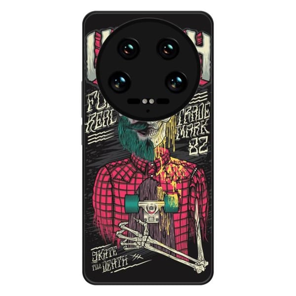 Skal av förstärkt silikon med tryck, kompatibel med Xiaomi 14 Ultra Skull Urgh