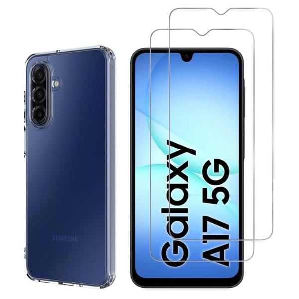 Coque för Samsung Galaxy A17 5G och 2 Tempererat Glas Skärmskydd Phonillico®