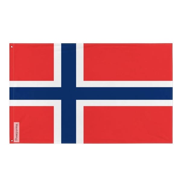 Svalbard och Jan Mayen flagga – 60 x 90 cm – Slitstark Polyester – 2 Metal Öglor – Inomhus / Utomhus – Pixelforma