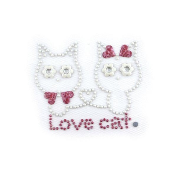 Graine Créative - Transfer strass med värmeaktiverad klister Cats 7,6 x 6,4 cm