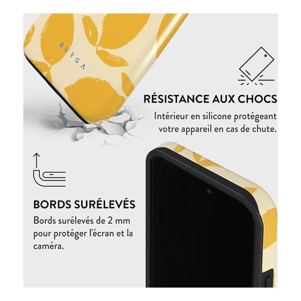 Coque MagSafe - Burga - iPhone 14 Pro Max - Gul - Mönster Lemon Tart - Stötdämpning