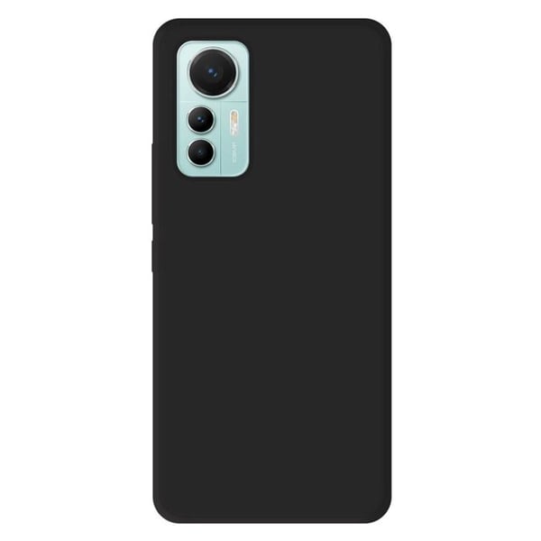 Vanligt mattsvart silikonfodral som är kompatibelt med Xiaomi Mi 12 Lite