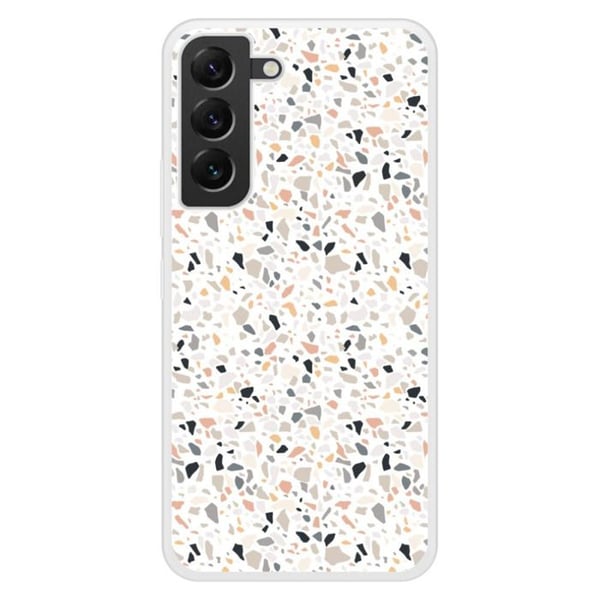 Siliconeförstärkt tryckt skal som är kompatibel med Samsung Galaxy S22 Plus Terrazzo färg