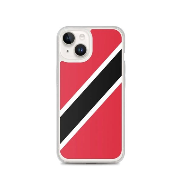 Telefonfodral – Flagga för Trinidad och Tobago – Kompatibel med iPhone 14 – Mjukt fodral – Slitstarkt och stötresistent – Silikon – Pixelforma