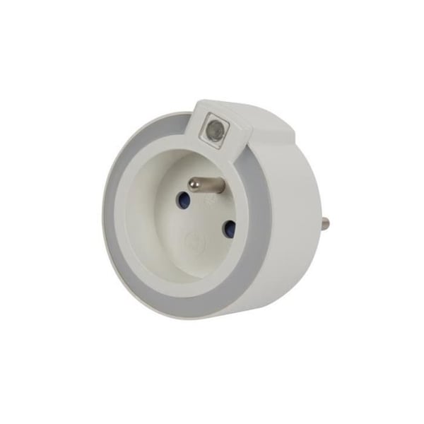 LED-nattlampa - PEREL - Fransk kontakt - Vit - Inomhus - Skymningssensor