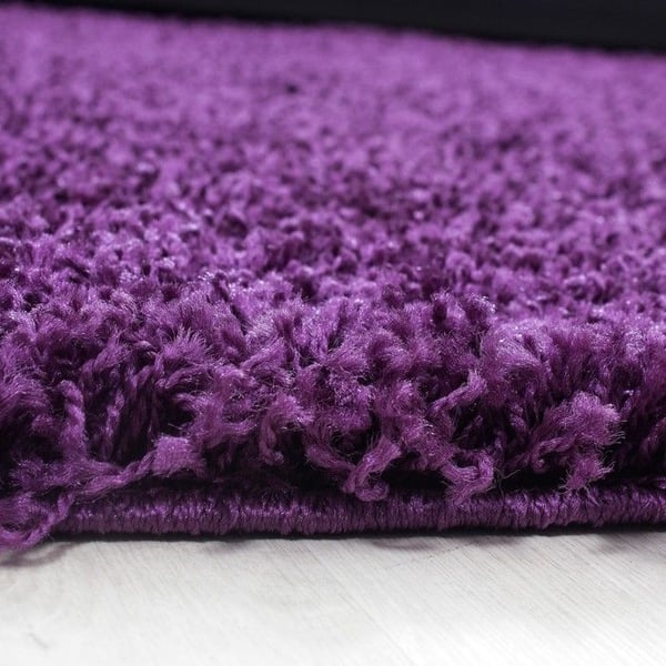 Ayyildiz - Shaggy mat för vardagsrum, lång lugg, en unik färg LILA - (160x230 cm)
