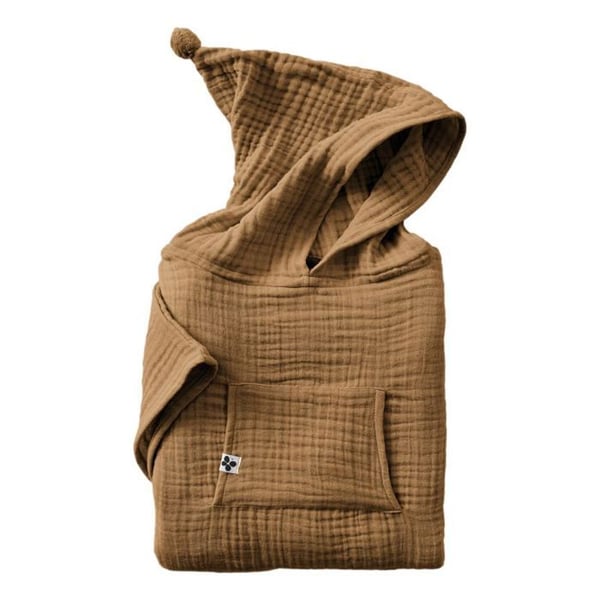 Unisex poncho för barn Vanlig bomullsväv Gaïa - Gaïa Camel - 6 till 10 år