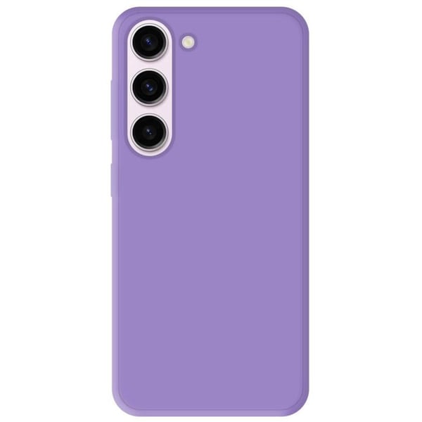 Vanligt matt lila silikonfodral som är kompatibelt med Samsung Galaxy S23 FE