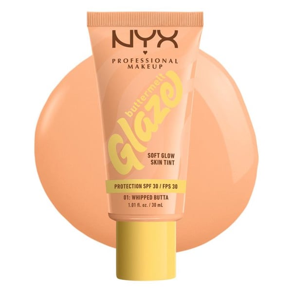 NYX Professional Makeup Buttermelt Glaze Tint, Foundation SPF30 upp till 12h hållbarhet, Whipped Butta
