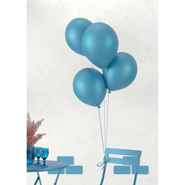 Födelsedagsballong krom - PTIT CLOWN - Ø 30 cm - paket med 10 - Blå - Klassisk ballong Födelsedagsballong krom - PTIT CLOWN - Ø 30 cm - paket med 10 - Blå - Klassisk ballong