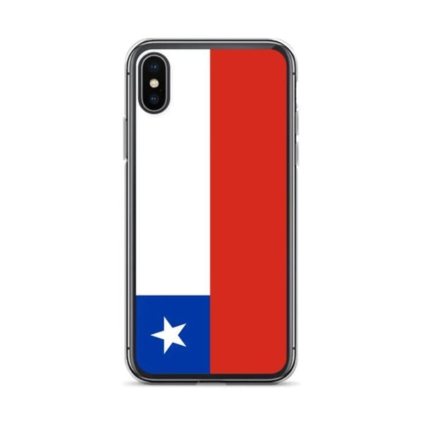 Mobilskal – Chilenska flaggan – Kompatibel med iPhone X – Mjuk fodral – Slitstark och stöttålig – Silikon – Pixelforma