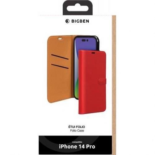 Fodral för iPhone 14 Pro Folio plånboksstängning med magnetisk flik BigBen Connected Red