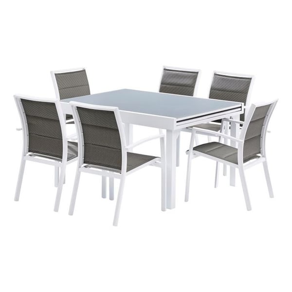 Trädgårdsmöbelset Modulo T 6 / 10 + F 6 Full Verre Vit Wilsa Garden