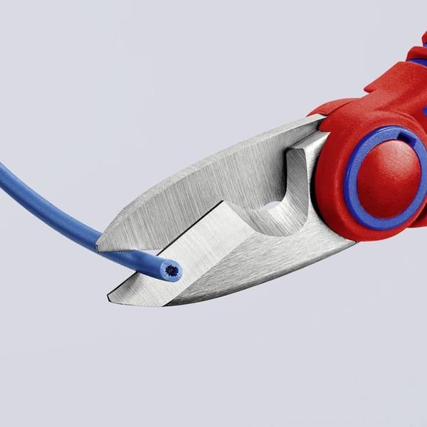 KNIPEX sähköteknikankäyttäjän sakset 190 mm - Punainen - Kaapelikatkaisija - Vyötasku mukana