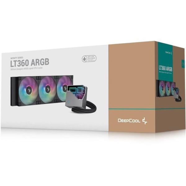 Vandkøling AIO - DEEPCOOL LT360 ARGB - Ventilatorer 3x 120 mm ARGB - Sort