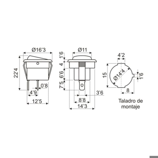 Miniatyrbrytare med belysning, infälld, Elektro DH, svart kropp och röd nyckel 11.482.IL 8430552110933